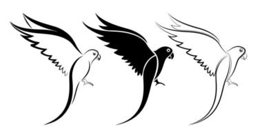 papegoja ikon, siluett flygande fågel vektor
