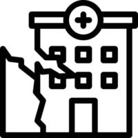 krankenhaus erdbeben vektorillustration auf einem hintergrund. hochwertige symbole. vektorikonen für konzept und grafikdesign. vektor