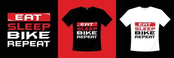 äta sömn cykla upprepa typografidesign för t-shirt vektor