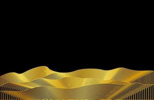 Mountain Line Art Hintergrund, luxuriöses Goldtapetendesign für das Cover, Einladungshintergrund, Verpackungsdesign, Wandkunst und Druck. vektor