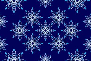nahtloses geometrisches Blumenmuster. abstrakte florale Hintergrund-Design-Vorlage. blaues monochromes stilvolles grafikdesign. Kachelbare Vintage-Verzierung. vektor
