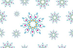 schönes nahtloses geometrisches Blumenmuster. abstrakte florale Hintergrund-Design-Vorlage. farbenfrohes, stilvolles Grafikdesign. Kachelbare Vintage-Verzierung. blau, rosa, beige vektor