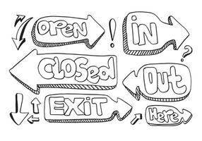 offenes Schild geschlossen. zur Verwendung in Cafés, Gebäuden, Geschäften und anderen vektor