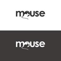 Maus Typografie Logo Text negativer Raum vektor