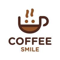 Café-Logo-Vorlage, natürliche abstrakte Kaffeetasse mit Dampf, Kaffeehaus-Emblem, kreatives Café-Logo, modernes, trendiges Symboldesign vektor