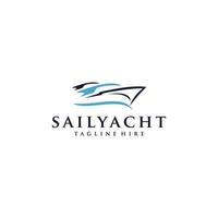 segling yacht logotyp design vektor