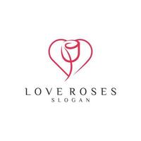 Rose Logo Blume Vektor Icon Illustration Designvorlage