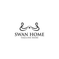 Schwan Home Logo Vektorgrafik abstrakt vektor