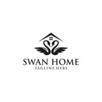 Schwan Home Logo Vektorgrafik abstrakt vektor