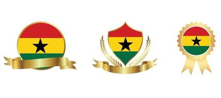 Ghana-Flagge-Symbol. Web-Icon-Set. Icons Sammlung flach. einfache Vektorillustration. vektor
