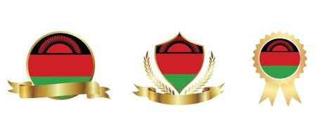 Malawi-Flagge-Symbol. Web-Icon-Set. Icons Sammlung flach. einfache Vektorillustration. vektor