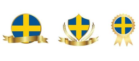 Symbol der schwedischen Flagge. Web-Icon-Set. Icons Sammlung flach. einfache Vektorillustration. vektor