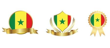 Senegal-Flagge-Symbol. Web-Icon-Set. Icons Sammlung flach. einfache Vektorillustration. vektor