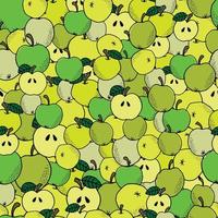 Vektor nahtlose Muster. handgezeichnete Äpfel auf weißem Hintergrund. für Stoffe, Einladungen, Blog, Post, Social Media, Buchumschläge, Geschenkpapier. Früchte Hintergrund. Hintergrund für die sozialen Medien von Lebensmittelgeschäften