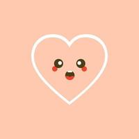 niedlicher satz von feiertags-valentinstag-lustiger zeichentrickfigur von emoji-herzen. vektorillustration des netten und kawaii-herzens. kunstdesign für valentinstaggrüße und karte, web, banner, liebessymbol vektor