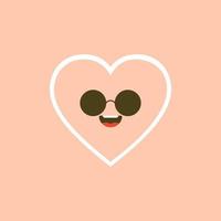 niedlicher satz von feiertags-valentinstag-lustiger zeichentrickfigur von emoji-herzen. vektorillustration des netten und kawaii-herzens. kunstdesign für valentinstaggrüße und karte, web, banner, liebessymbol