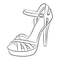 Stöckelschuhe umreißen Stype-Vektor-Designelement, Illustration vektor