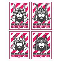 bärtiges Samurai-Logo schwarz und weiß