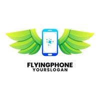 flygande telefon färgglada logotyp design vektor