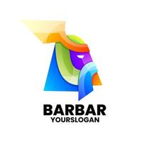barbarisches Farbverlauf-Logo-Design vektor