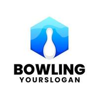 Bowling-Symbol Farbverlauf Logo-Design vektor