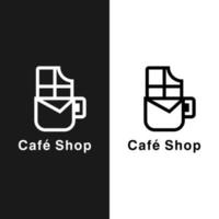 café butik design logotyp ikon vektor