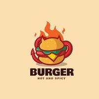 heiße Burger-Logo-Vorlage vektor