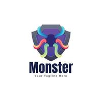 Monster-Schild-Logo-Vorlage vektor