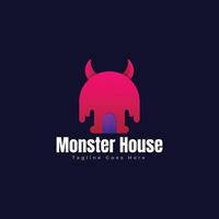 Monster-Haus-Logo-Template-Design vektor