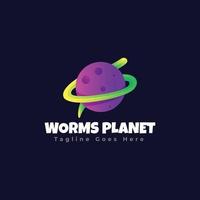 Würmer-Planet-Logo-Vorlage vektor