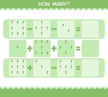 hur många tecknad vårlök. räknespel. pedagogiskt spel för barn och småbarn i förskoleåldern vektor