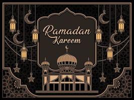 Ramadan Kareem islamischer Hintergrund Retro-Stil vektor
