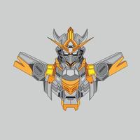 krigare cyborg robot riddare i den heliga geometrin ornament bakgrund, perfekt för t-shirt design, klistermärke, affisch, varor och e-sport logotyp vektor