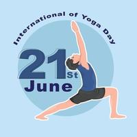 illustration av man som gör asana för internationella yogadagen den 21 juni vektor