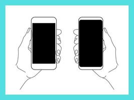 mobiler leerer bildschirm smartphone in der hand vektorillustration