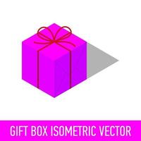 isometrische isolierte geschenkgeschenk rosa vektorbox vektor