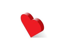 rött isometriskt hjärta vektor