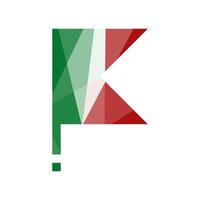 Low-Poly-Italien-Flagge auf Polygonen Textur Hintergrund, Vektorillustration im modernen Stil vektor