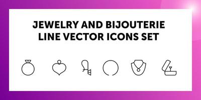 ikoner för smycken och bijouteri vektor