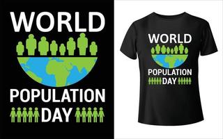 Weltbevölkerungstag-T-Shirt Weltvektor Weltbevölkerungstag-Vektor Weltvektor-T-Shirt vektor