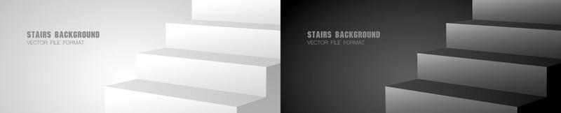svart och vit coola minimala trappor grafisk bakgrund 3d illustration vektor
