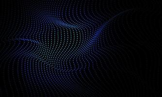 abstrakter Vektor 3D-Wellenkurve bewegte Punkte fließen Partikel Cyber-Technologie-Hintergrund