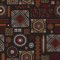 afrikansk konst dekoration mönster tribal geometriska former sömlös bakgrund. vektor
