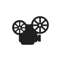 Symbolvektor für Videokamera. Videoaufzeichnungstool für Filme, Videomusik, Videoplayer und mehr vektor