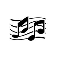musikaliska noter ikon vektor. enkel platt musikmall vektor