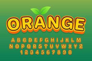 dekorativer orangefarbener schrift- und alphabetvektor vektor