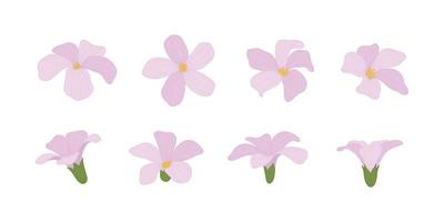 uppsättning av rosa blommande blommor illustration. vektor