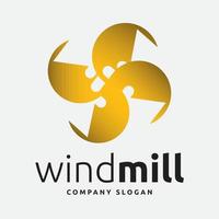 Windmühle und Öko-Energie-Logo vektor