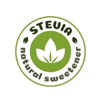 Stevia-Blätter-Etikett natürlicher Bio-Süßstoff-Ersatz vektor