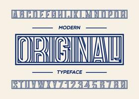 ursprüngliche schrift moderne typografie linienstil. cooles trendiges Alphabet vektor